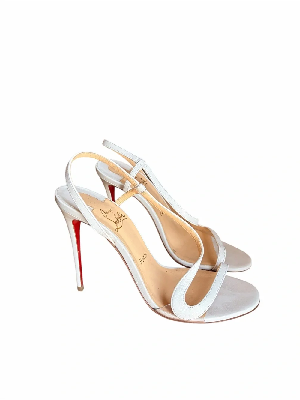 Christian Louboutin Rosalie White wedding bride sandals heels